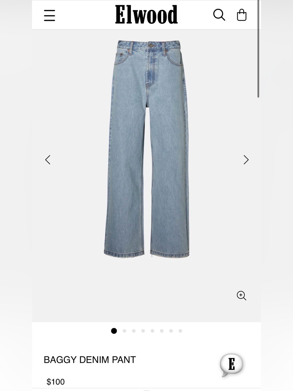 Elwood Women’s Light Blue Straight Baggy Jeans